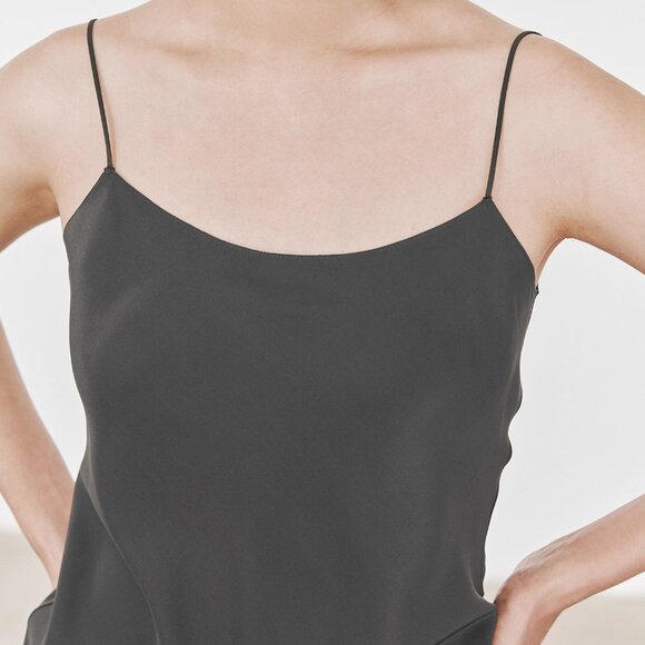 CHICJOC 100% Silk Minimalist Camisole grey size 40 - Picture 5 of 6